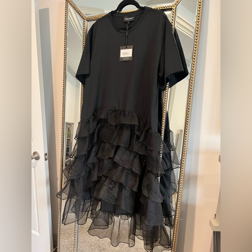 Cynthia Rowley Gabby Tee Combo Ruffle Dress